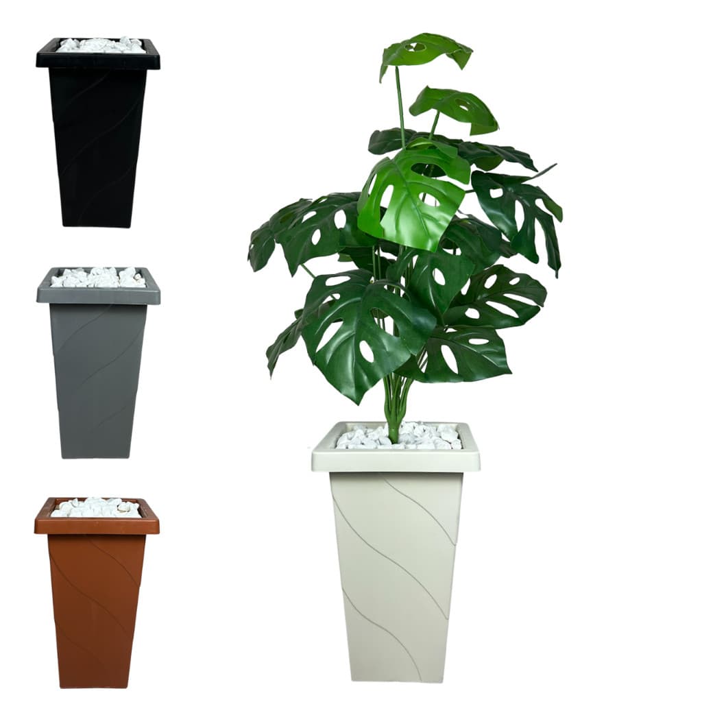 Planta Artificial Costela de Adão com Vaso Decorativo Grande Verde Realista para Decoração