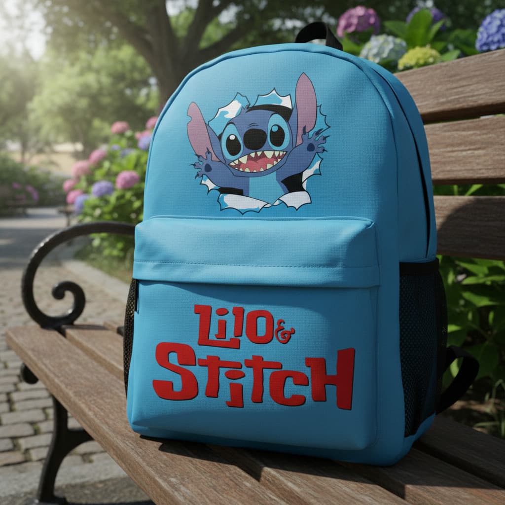 Mochila Escolar Lilo Stitch Bolsa Feminino Masculino Infanti