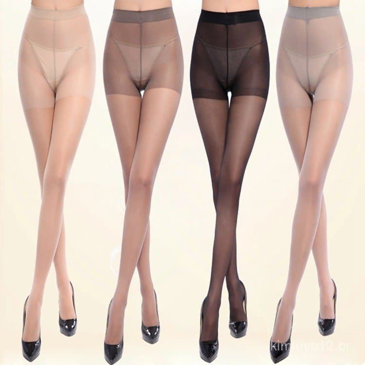 Oferta especial: meias finas de verão, meia-calça sem costura com reforço, meia-calça feminina de seda com reforço plano