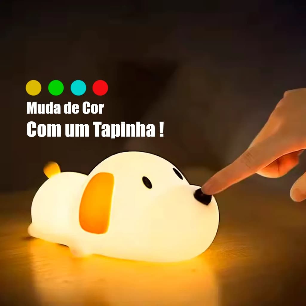 Luminária Abajur de Cachorro Touch Muda De Cor