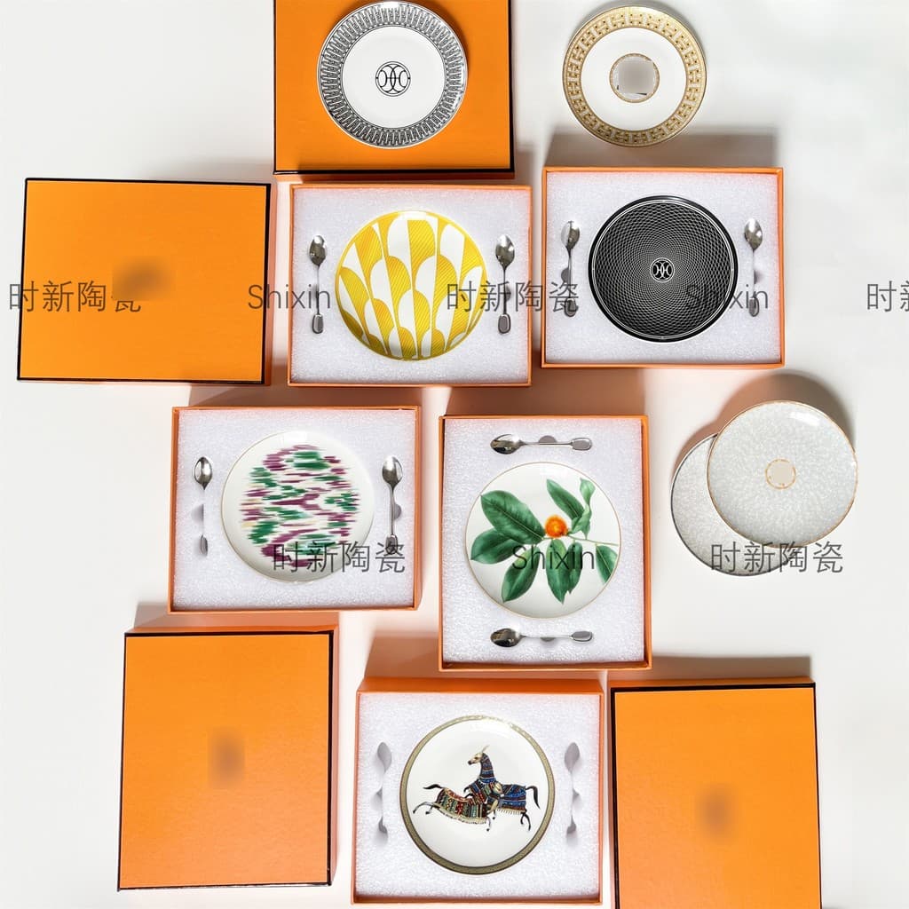 Prato De Bolo De Cerâmica De Estilo Europeu , Sobremesa Jantar Frutas , Caixa De Presente , Lembrança Porcelana Óssea De