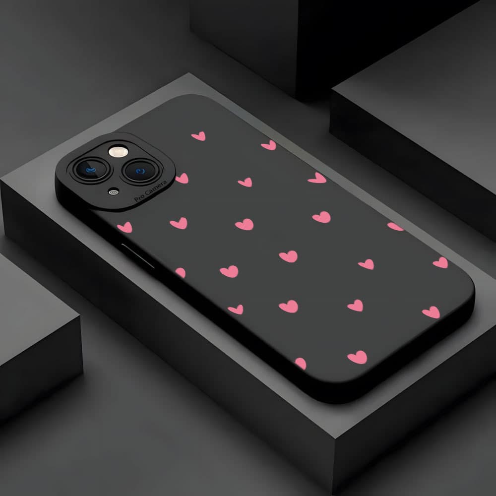 Capa Rosa Amor Para iPhone 13 12 11 Pro XS Max XR 7 8 Plus SE Fosco Silicone Anti-Impacto