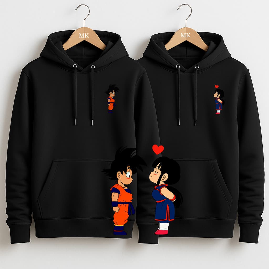 Kit Moletom Casal Dragon Ball Goku Chichi Dia dos namorados Top Anime Alta Qualidade Envio Imediato