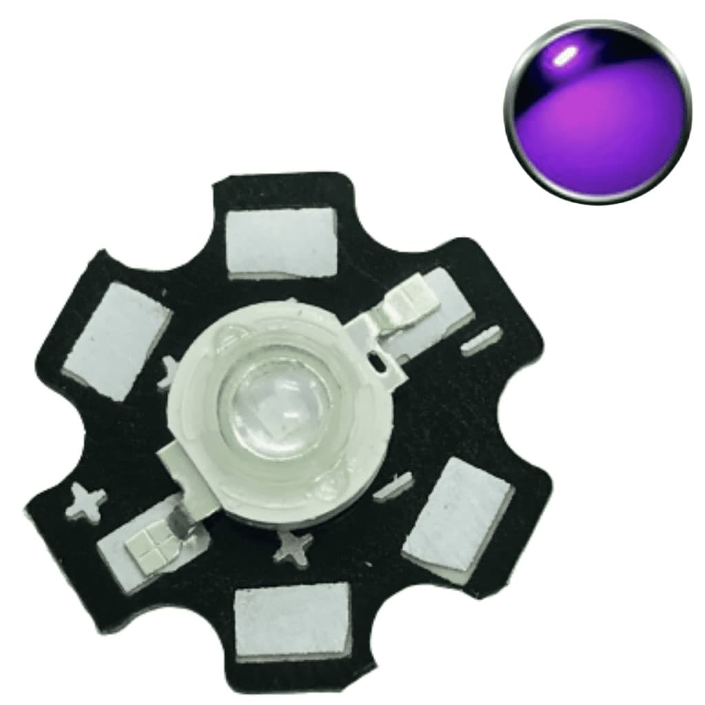 Kit Led Chip 3w 2x 5x 10x Ultra Violeta Uv 395nm 420-430nm Secagem Cura Coral Aquario Plantado DIY