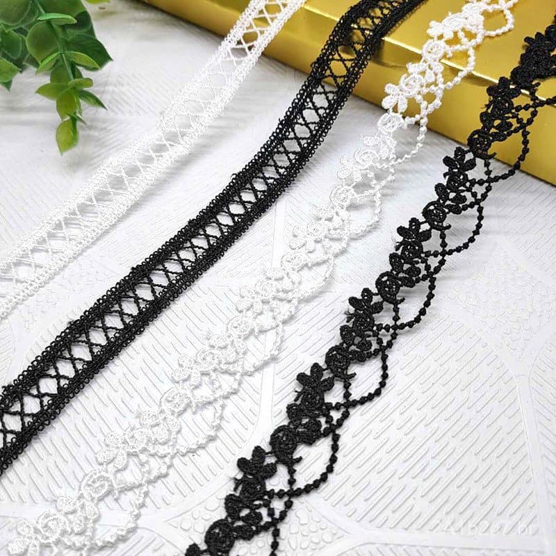 Renda solúvel em água do fabricante em estoque, renda de poliéster solúvel em água para acessórios DIY, colares, pulseir