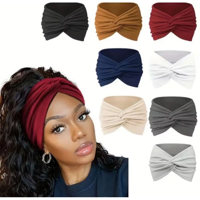 Faixa de Cabelo Turbante Feminino Nó Frontal Ajustável Confortável Moda Blogueira Várias Cores