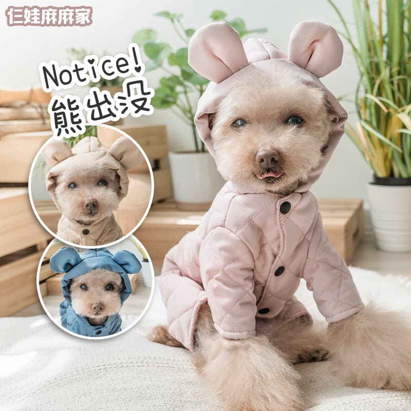 Urso à prova de vento Pet algodão acolchoado roupas para cães roupas de quatro patas roupas de pelúcia roupas Bichon