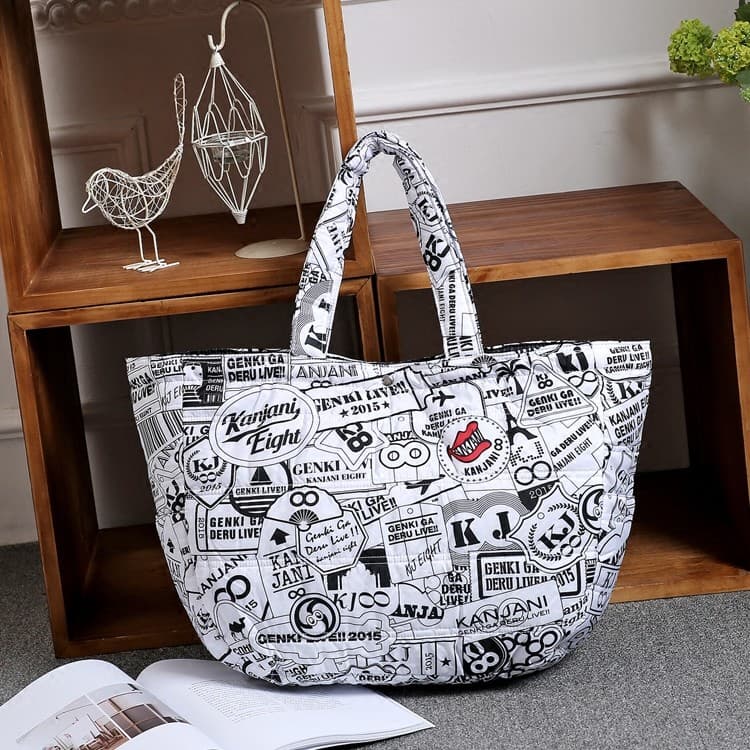 Guan Baguan 8KANJANI OITO Yuanji ᴏ Out KURU CON Vitality Merchandise Bolsa de compras acolchoada