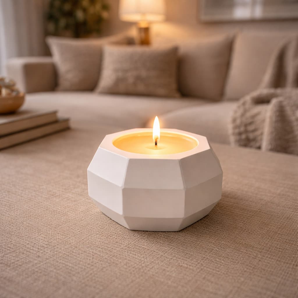 Vela Aromática Artesanal Premium + Vaso Reaproveitável para Plantas Artificiais
