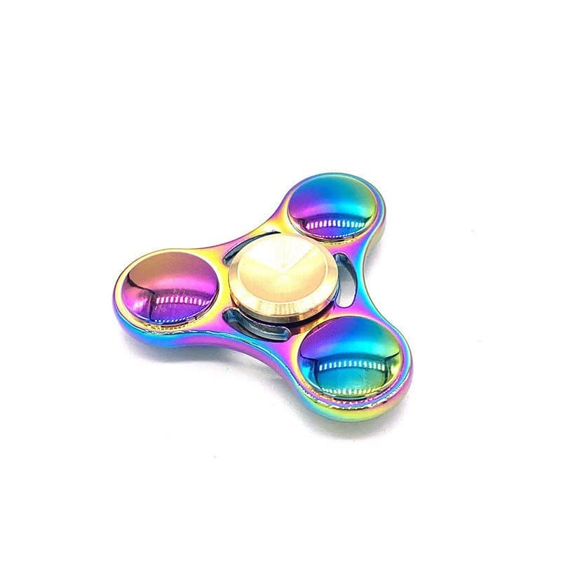 Atacado Novo Brinquedo Giratório de Liga de Zinco Metálica UFO com Lâmina Triangular, Spinner de Dedo Colorido
