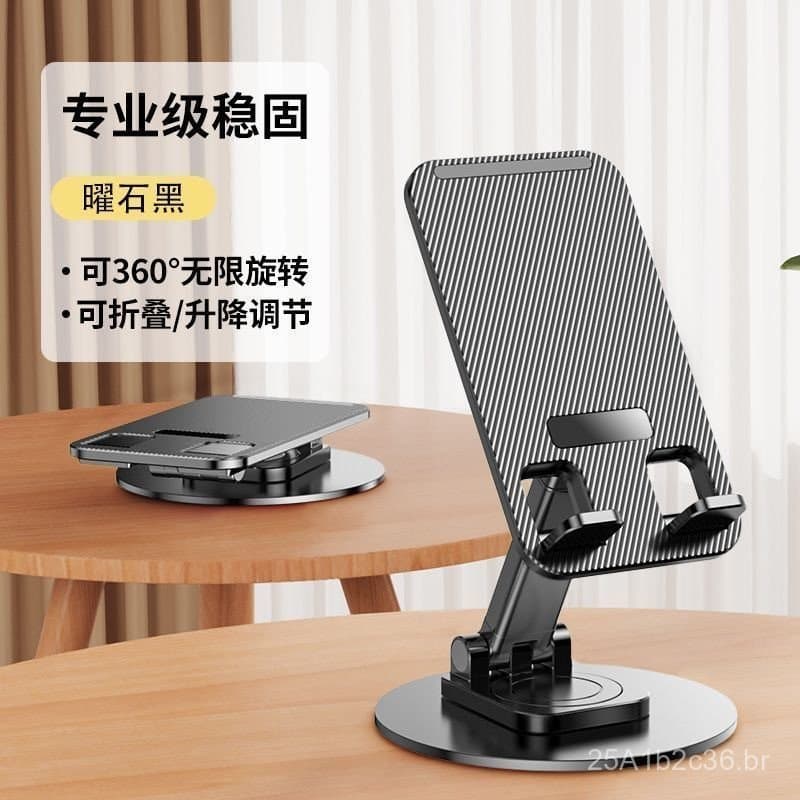Suporte para celular com rotação de 360 graus, suporte de mesa, retrátil e dobrável, adequado para armazenar celulares e