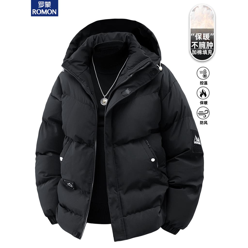 Jaqueta de inverno Lomon Jaqueta masculina acolchoada de algodão espessada 2024 Novo estilo grafeno quente à prova de fr