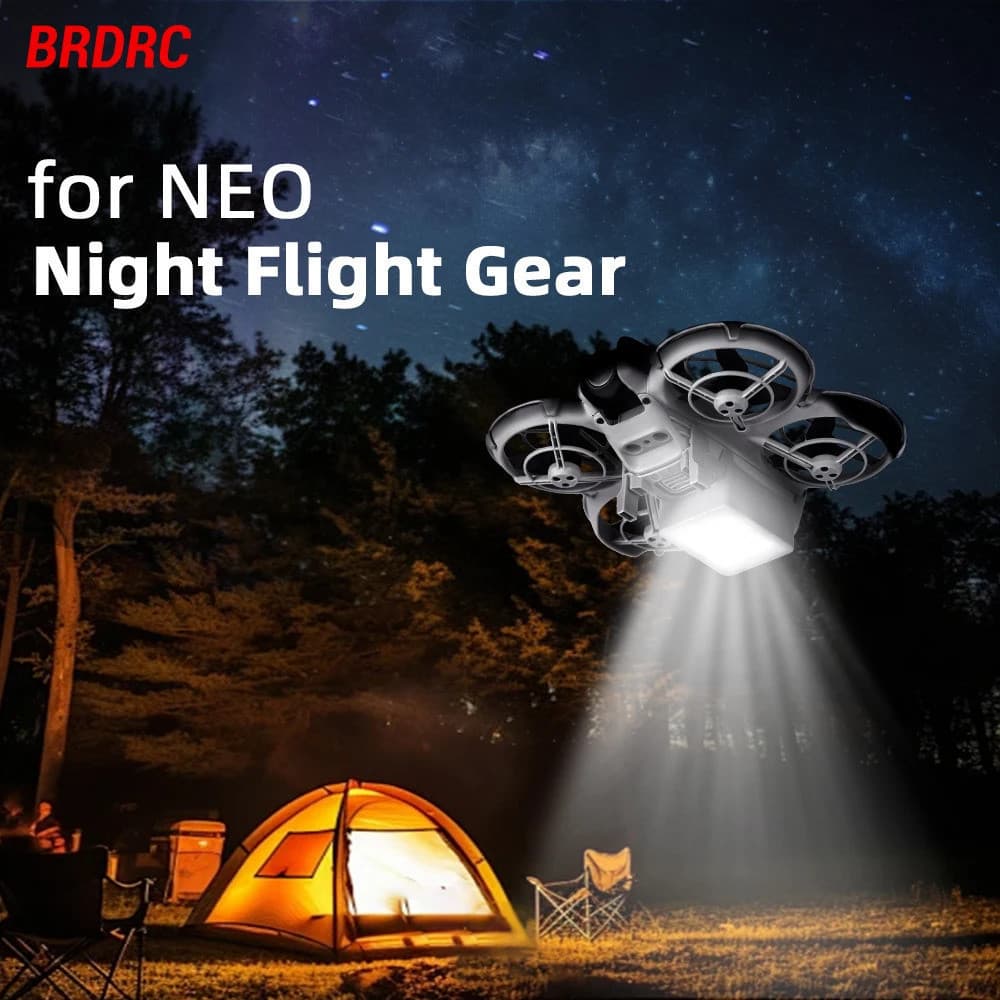 BRDRC Neo Luzes LED para Trem de Pouso para Drone DJI Neo, Acessório de Liberação Rápida, Luz para Voo Noturno, Lâmpada