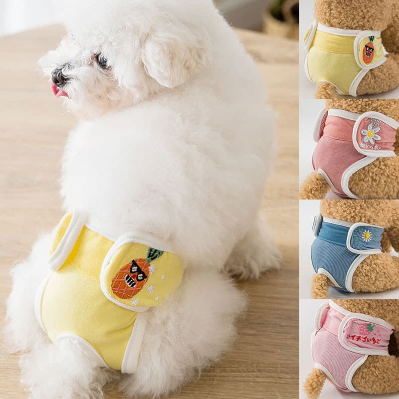 Macho Cachorro Físico Calça De Algodão Faixa De Barriga Fraldas Reutilizáveis Calcinha Fofa Respirável Pet