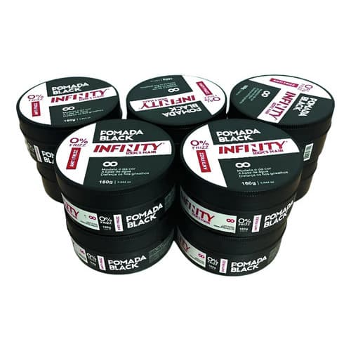 3 Pomada Para Cabelo Modeladora Cera Infinity 160g Look'shai Kit 3 Pomada Black Disfarça os Fios Grisalhos