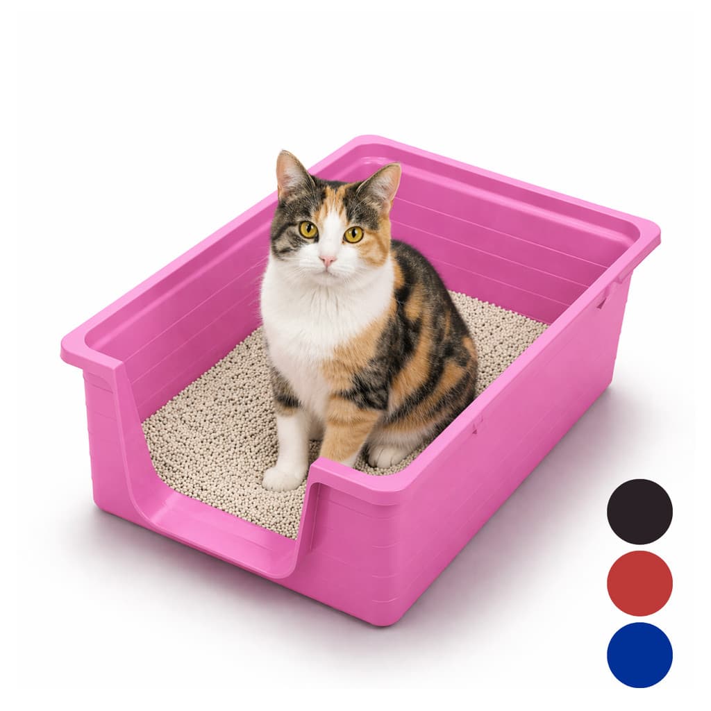 Caixa de Areia Grande Sanitário Para Gatos Pet Bordas Altas Bandeja Abertura Frontal Anti Sujeira