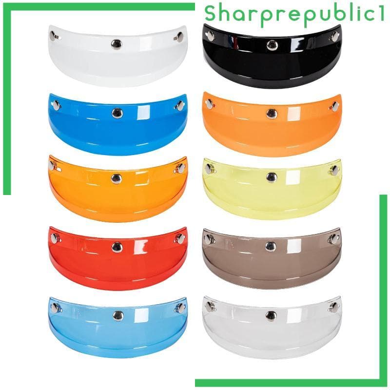 [Sharprepublic1] Pico De Viseira De Capacete Retrô , Sombra Universal De 3 Encaixes Para Capacetes Com 3 Botões Fácil De
