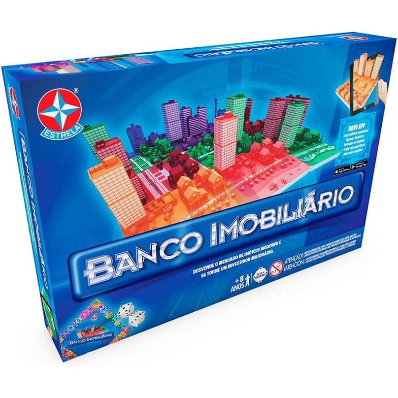 Jogo de Tabuleiro Banco Imobiliário Grande Estrela Jogo Banco Imobiliário Estrela
