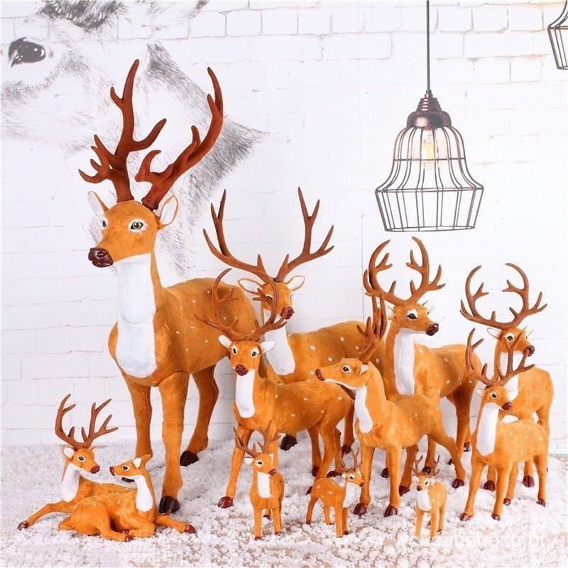 Simulação de enfeites de cervos, decorações para casa - decorações de férias de Natal de vários tamanhos, decoração de c