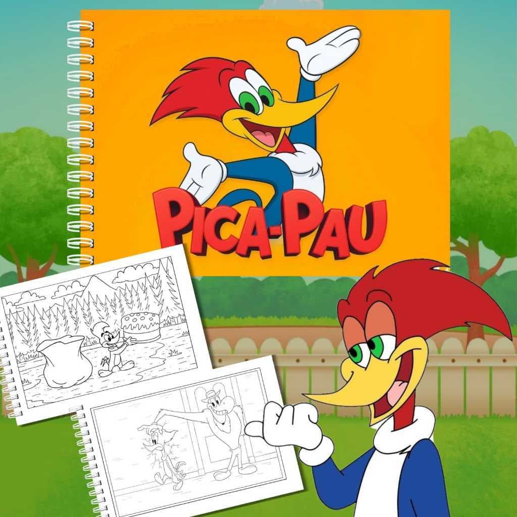 Livro de colorir PICA-PAU | Capa dura | folhas grossas 180g | 50 folhas