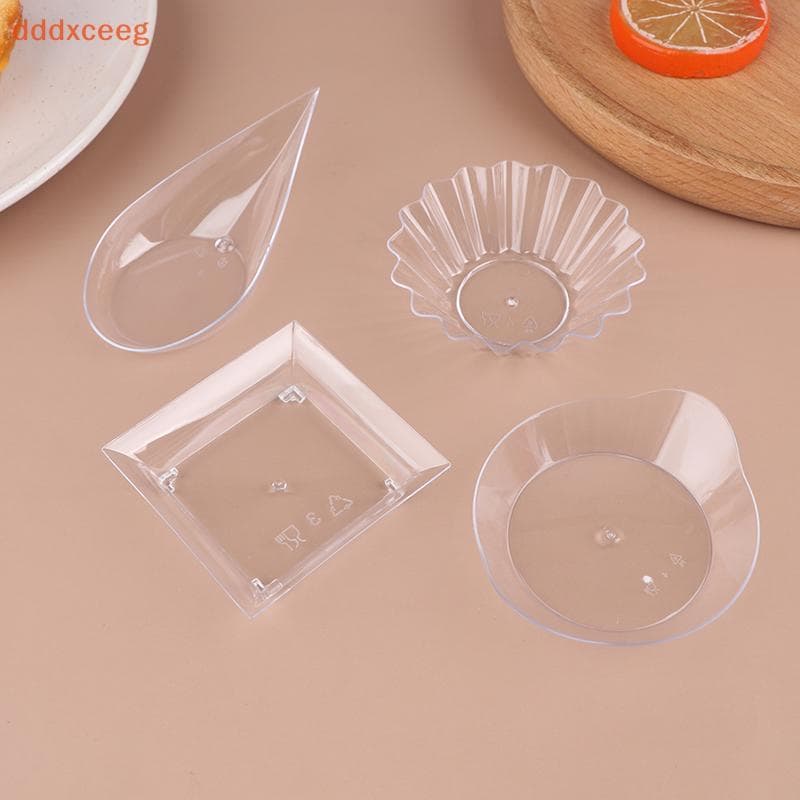 [dddxceeg] 10 Peças Pratos De Aperitivo Transparentes Copo De Sorvete Plástico Frutas Doces Bolo Geléia Iogurte Mousse S