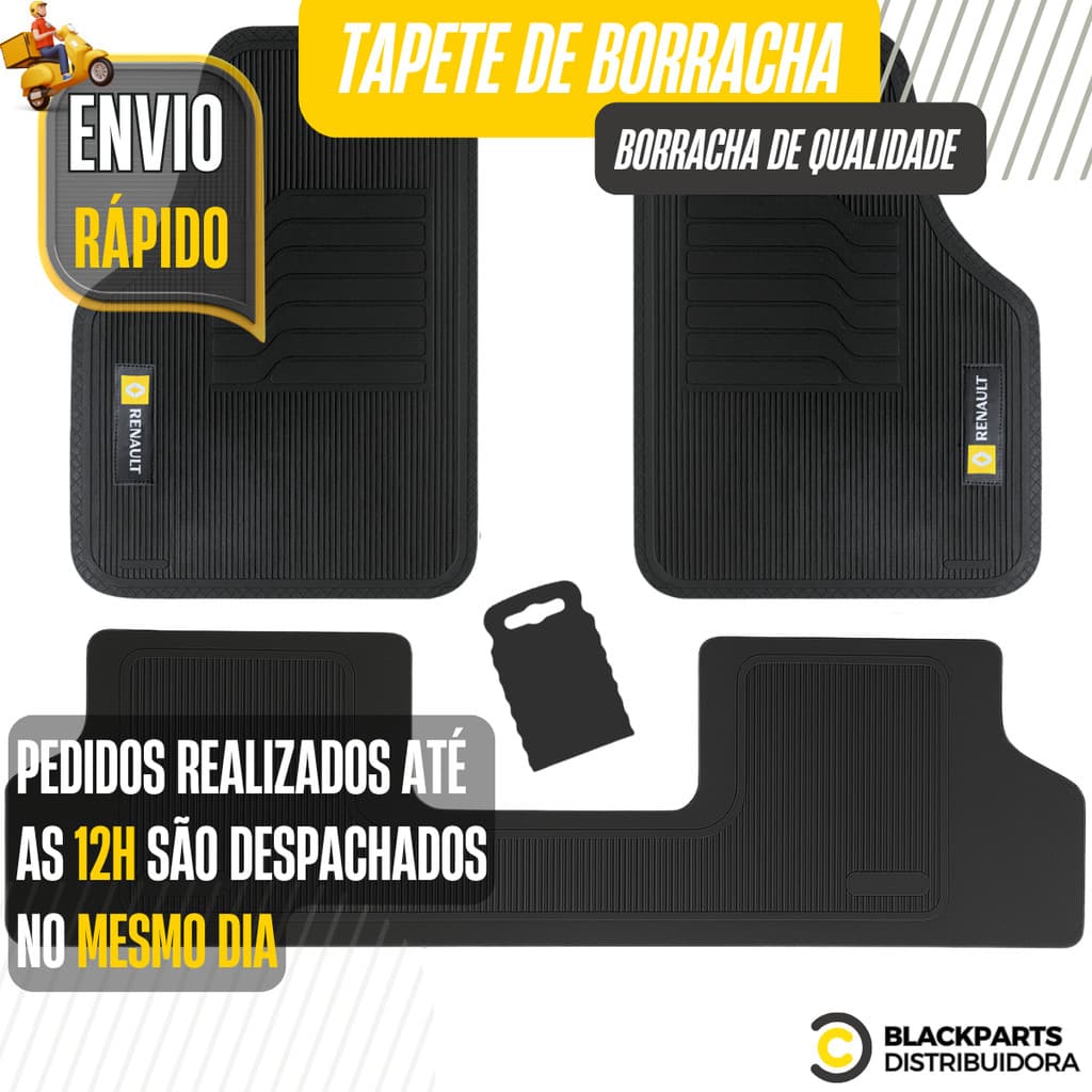 Tapete Captur Clio Duster Fluence Kangoo Kwid Logan Megane Oroch Sandero Scenic Borracha Personalizado