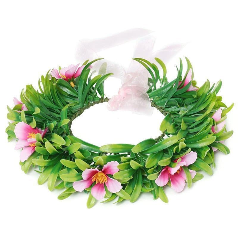 Guirlanda Verde Grinalda Feminino Menina Acessórios De Cabelo Floral Hoop Headwear Moana Fontes De Festa