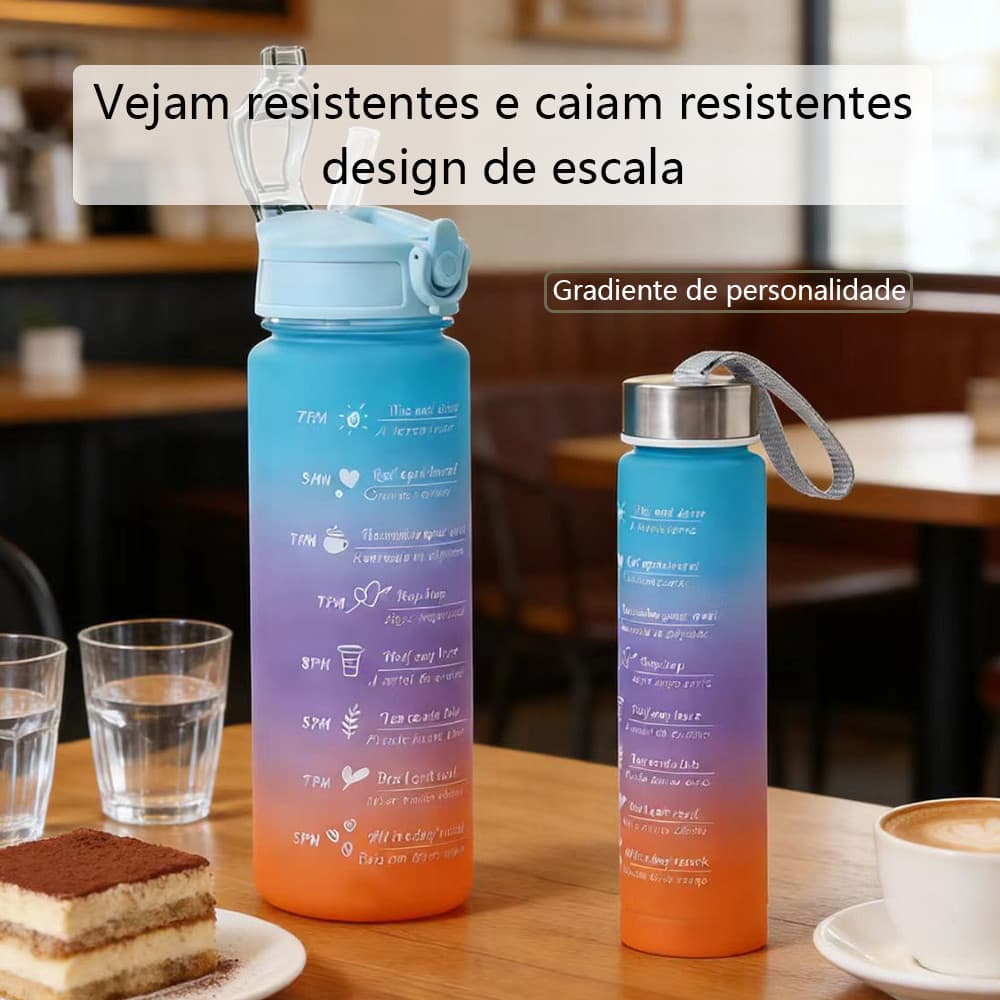 Garrafa esportiva resistente à queda e abrasão copo de água portátil com vedação segura para treinos e viagens