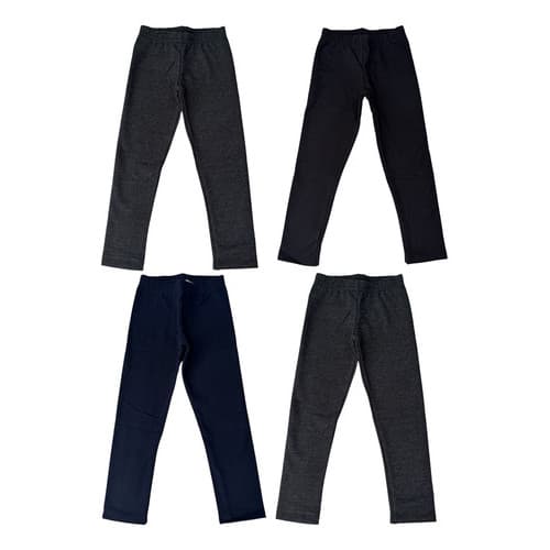 Calça Legging Lisa Infantil Kyly Flanelada 4/8 Kit 4 Peças