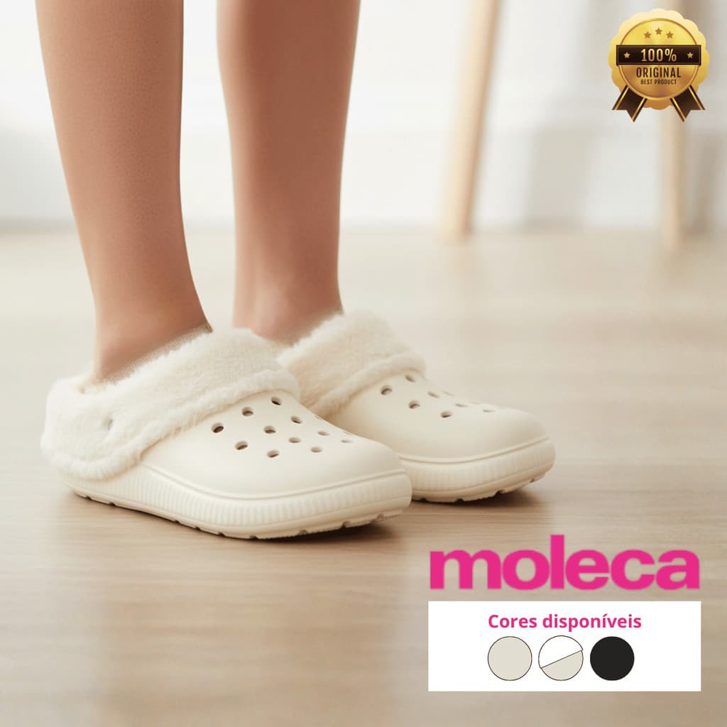 Babuche Moleca Feminino Peluciada Removível Levinho Nuvem Furinhos Calce Fácil Confortável Original