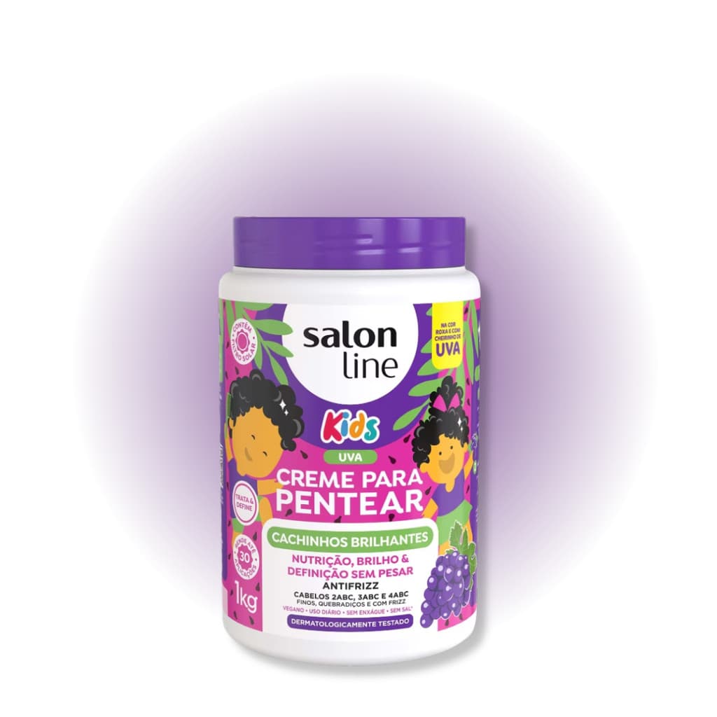 Creme Pentear Salon Line Vegano Liberado KIDS Nutrição Brilho Anti frizz 1Kg