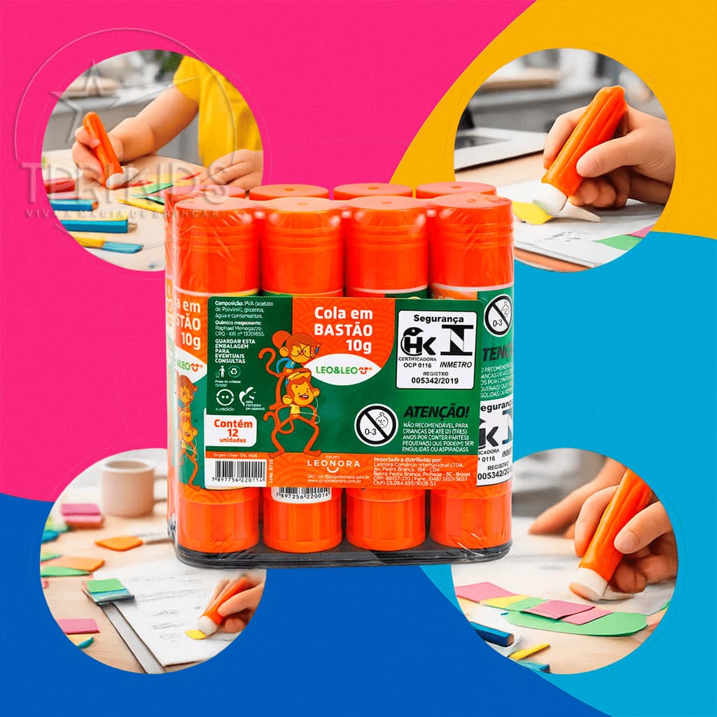 Kit 3 a 12 Colas Bastão 10g Secagem Rápida Lavável Fixação Forte Material Escolar