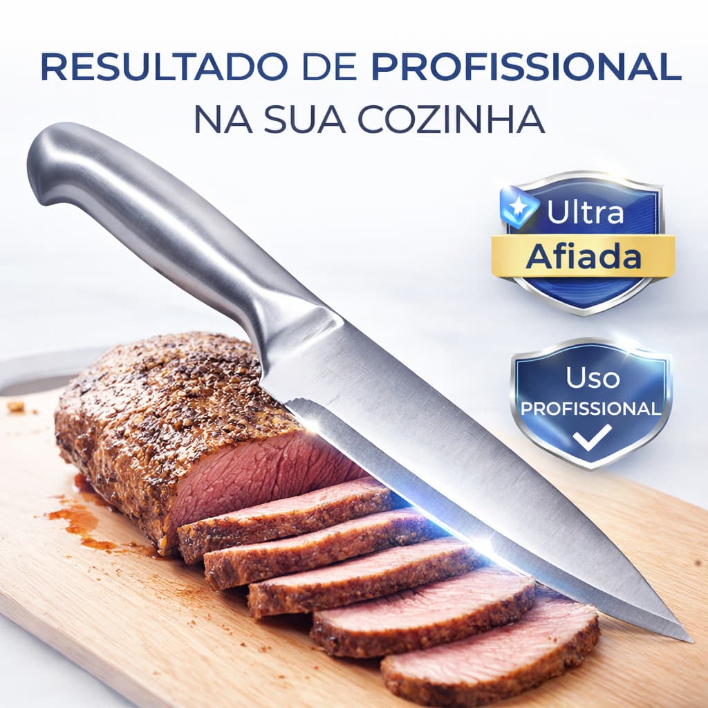 Faca Premium Profissional Aço Inox 6” Alta Durabilidade Churrasco Açougue Cozinha