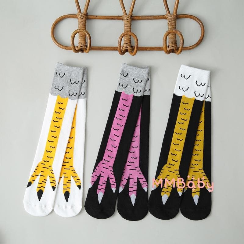 Mbaby-Kids Meias Engraçadas Fofas Com Pés De Frango Macias Elásticas Antiderrapantes De Halloween