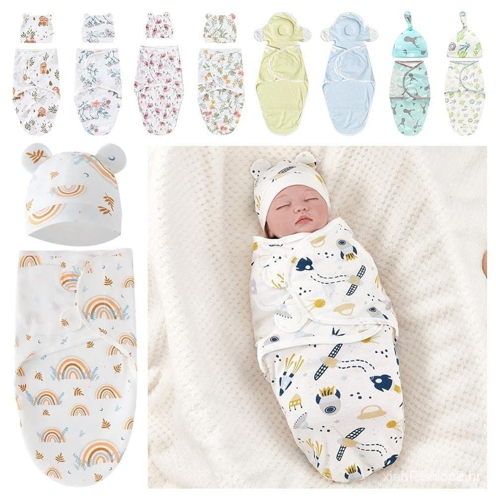 Baby Swaddle Wrap , Saco De Dormir De Algodão Anti-Chute Para Recém-Nascido , Venda A Quente Macio E Ajustável