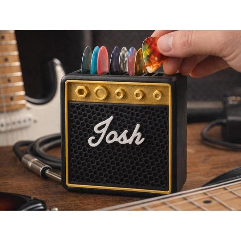 Suporte de Palhetas de Guitarra e Violão Mini Amplificador Clássico Estilo Lendário Organizador e Decoração Autêntica