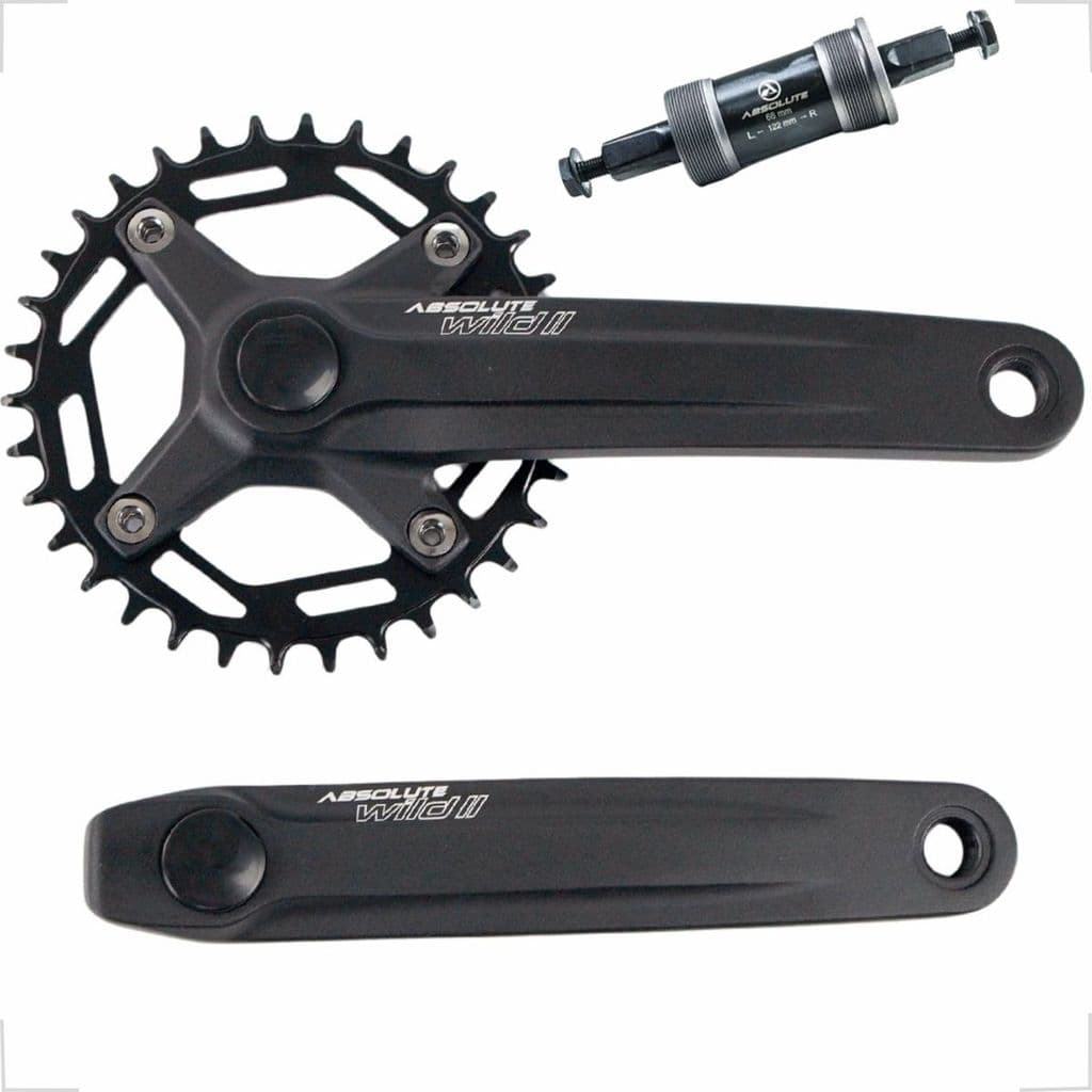 Pedivela Absolute Wild Single 175mm Coroa 34D + Movimento Central MTB Alumínio 1x 9 10 11 12v