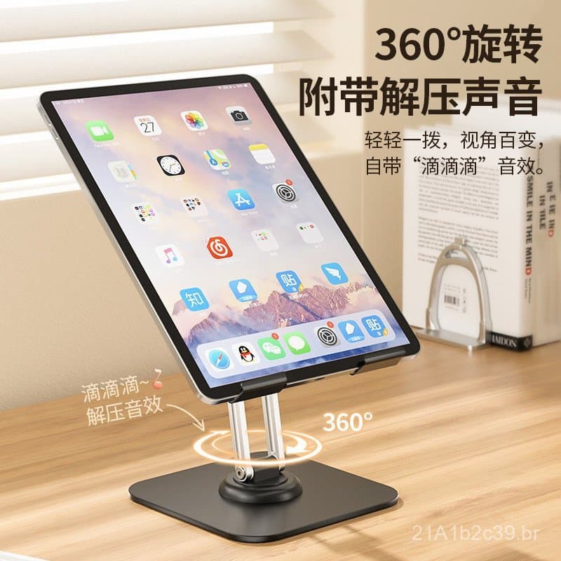 Suporte de celular giratório totalmente em metal, suporte de mesa dobrável, suporte popular para transmissões ao vivo e