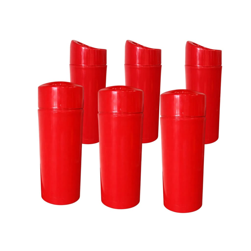 Kit 6 Porta Garrafa Plástico Térmico Isopor Vermelho 1 Litro