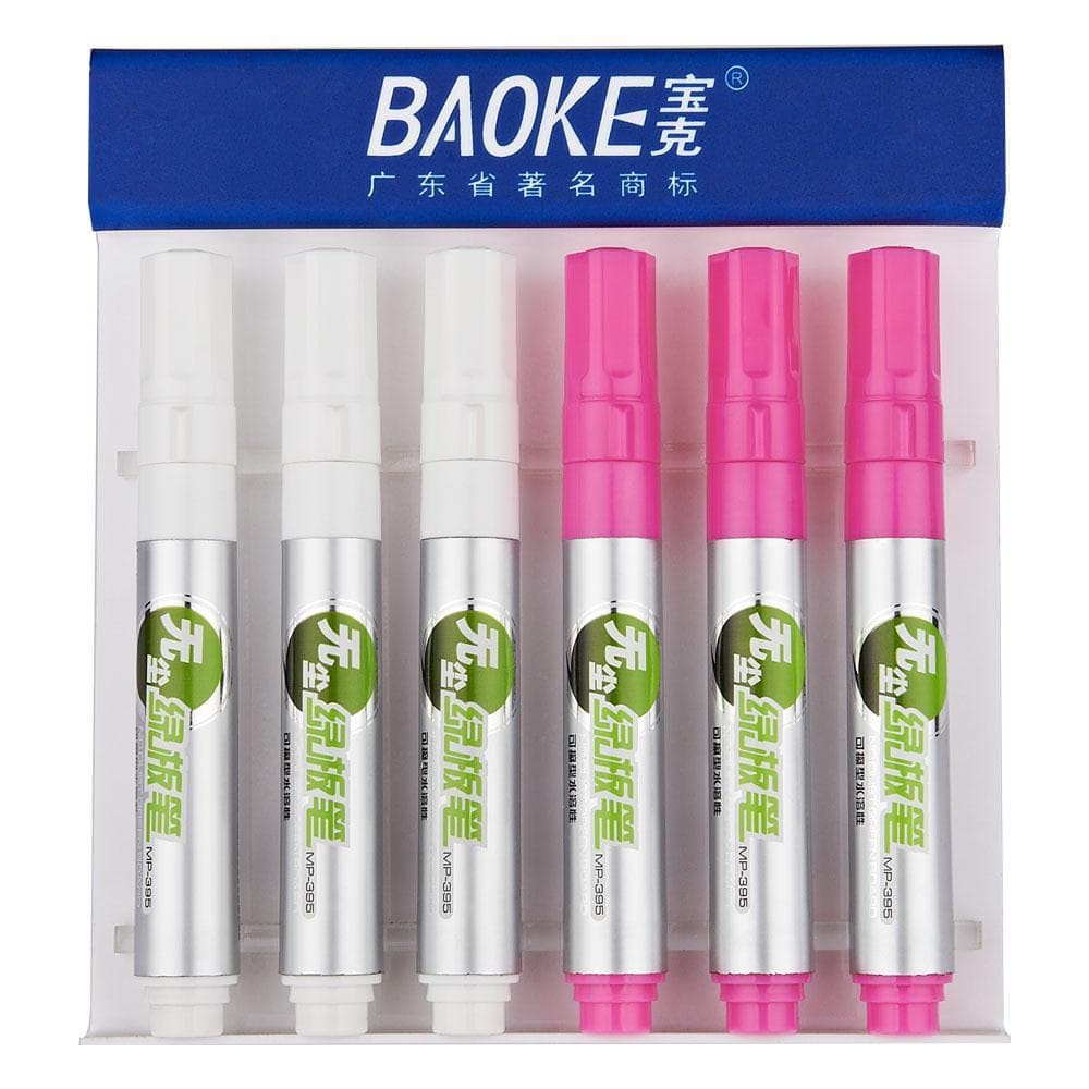 Atacado Baoke MP395 caneta quadro verde fácil tinta apagável caneta marcador rosa branco líquido livre de poeira caneta