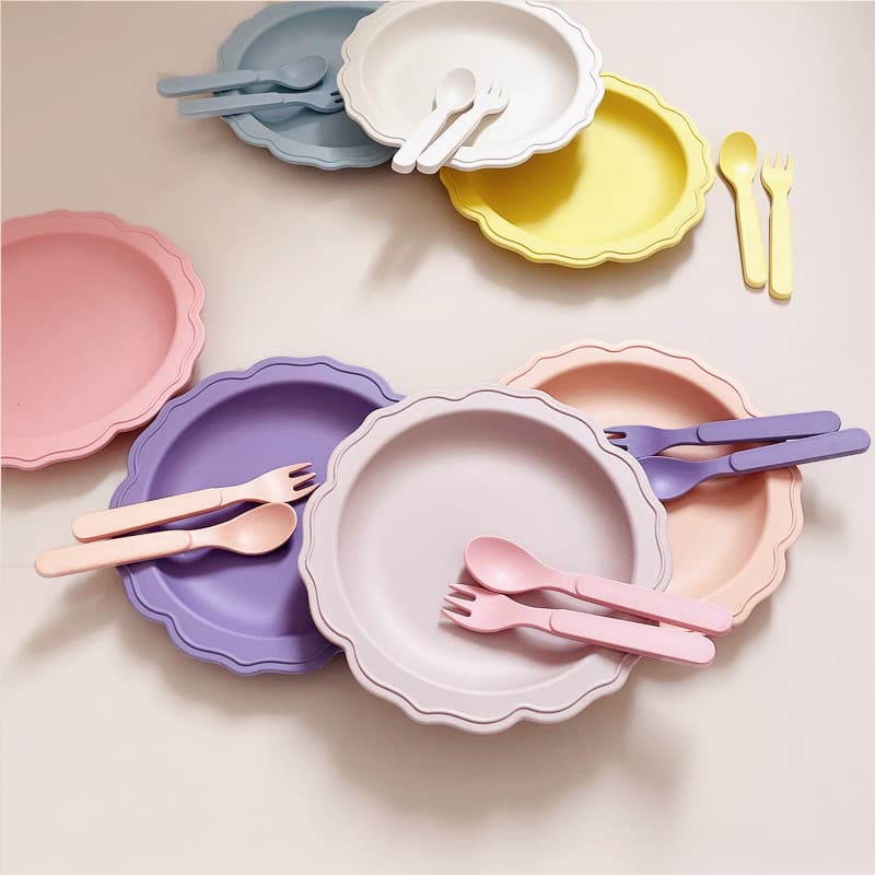 Material A5 Prato de bebê Prato de flores criativo Prato de comida complementar Prato de salada Prato de frutas Prato de