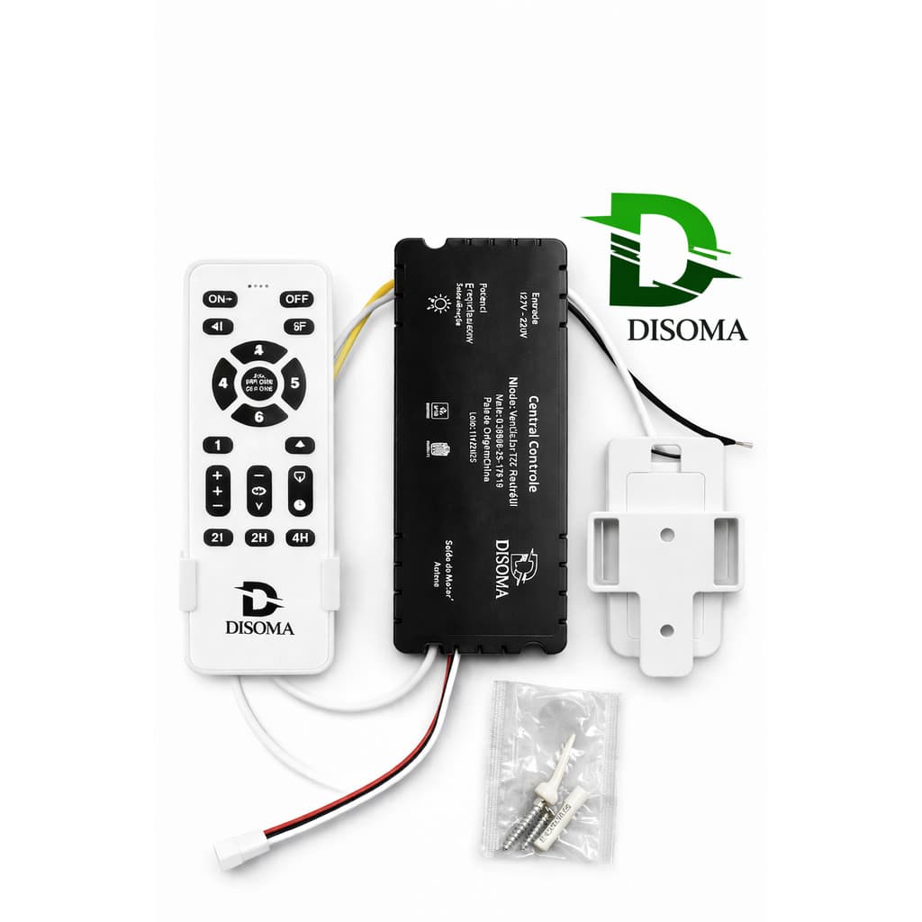 Conjunto Central Controle e Controle Remoto Ventilador Disoma