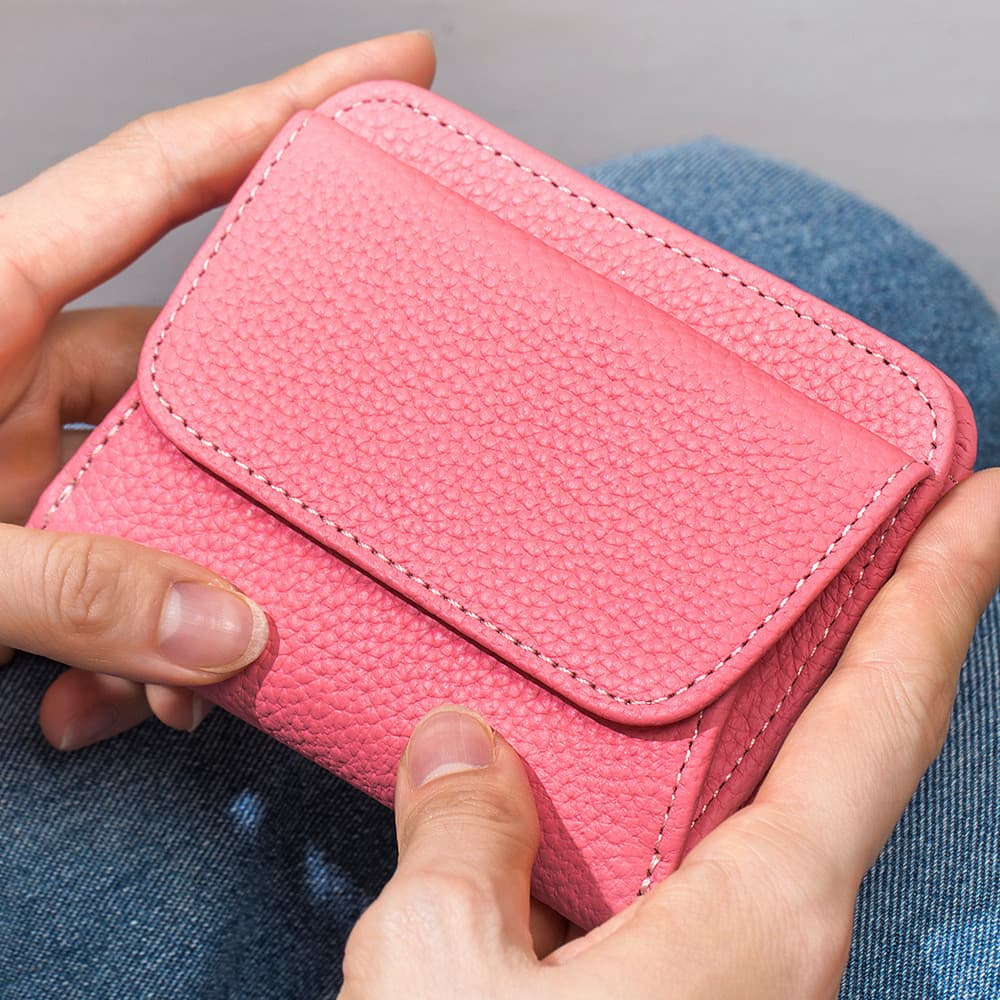 Novo japonês coreano senhoras carteira curta couro genuíno moda primeira camada de couro Multi-cartão titular do cartão
