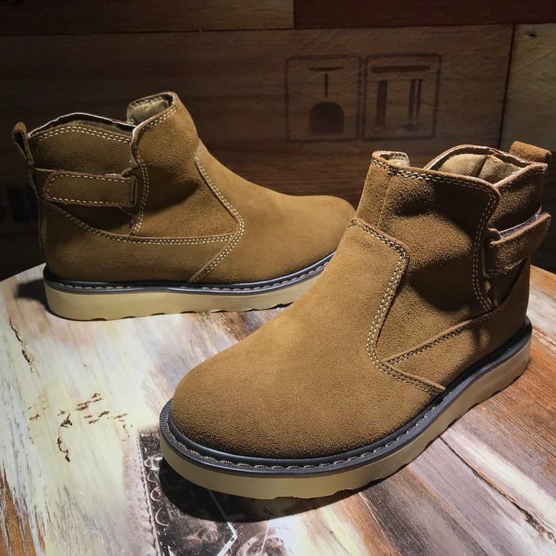 Botas gerais de couro genuíno retrô botas curtas britânicas na moda ao ar livre botas de couro à prova d'água sapatos de