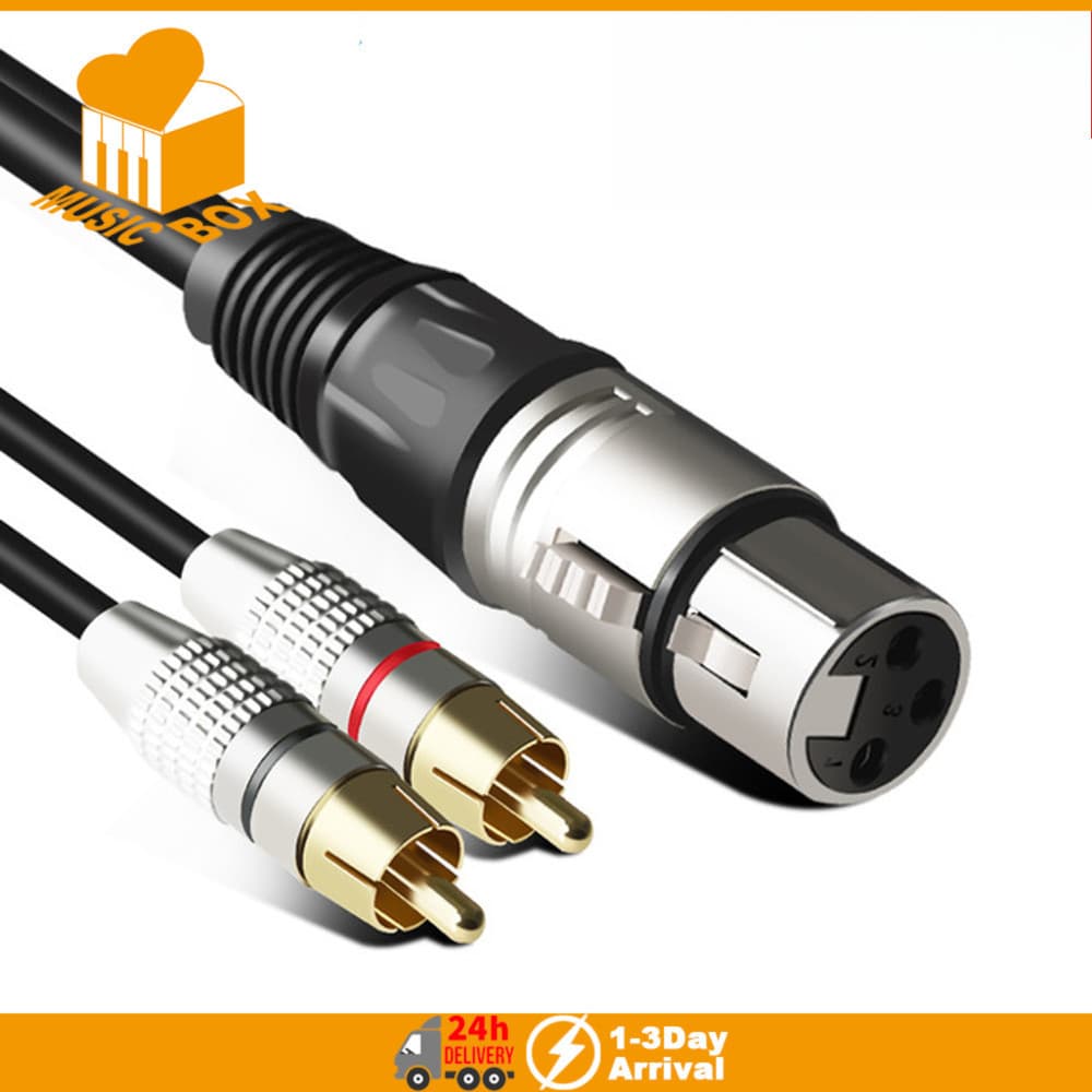 Linha De Áudio Rca Line 2RCA Para XLR Canon Macho/Fêmea Duplo Lotus Cabo
