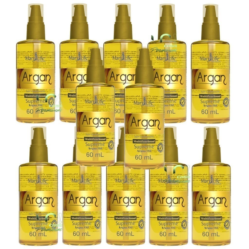 Kit 12x Óleo de Argan Supreme 60ml  Mary Life hidratação