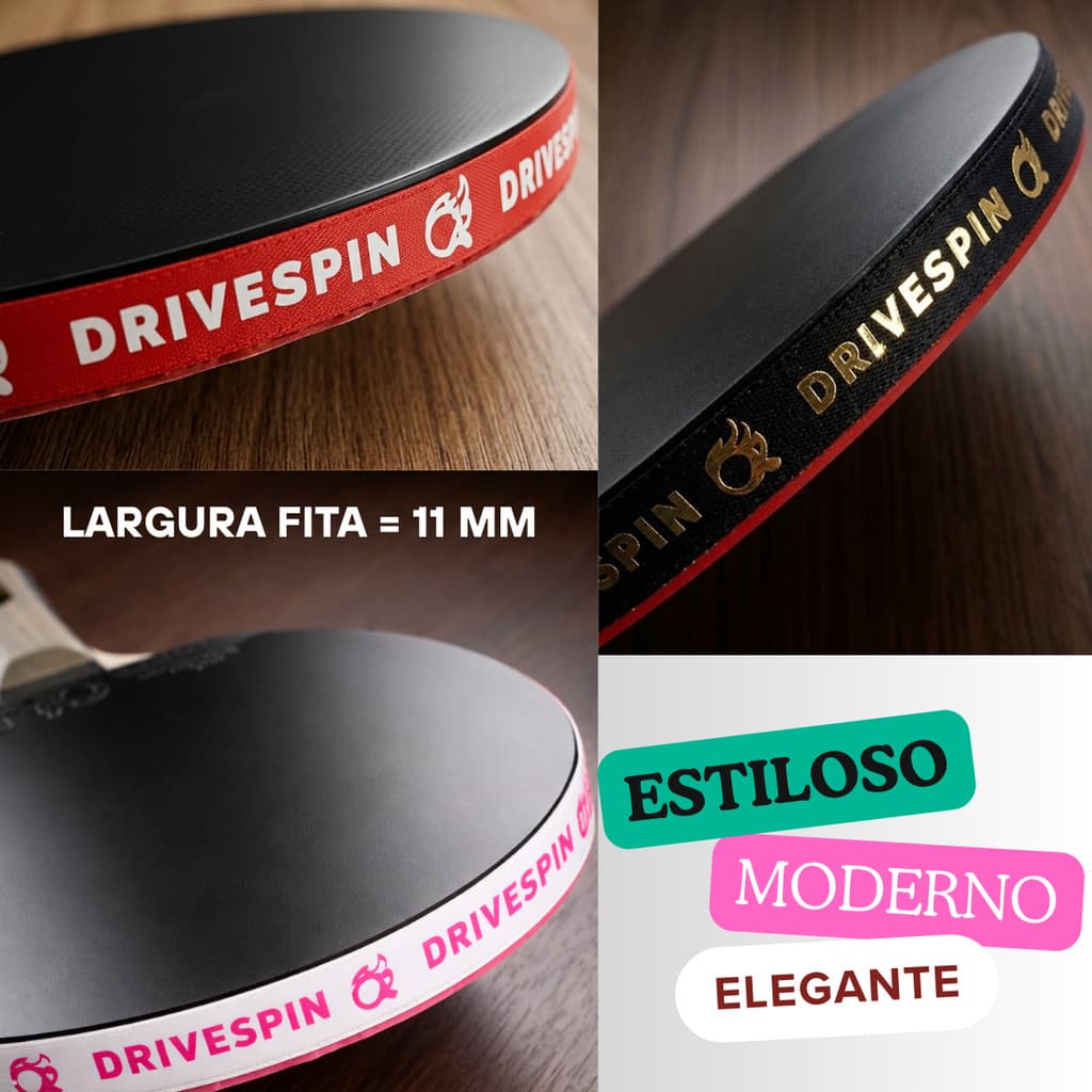 Kit 3 Side Tape Raquete Tênis de Mesa Fita Protetora Ping Pong Proteção Lateral Durável Profissional