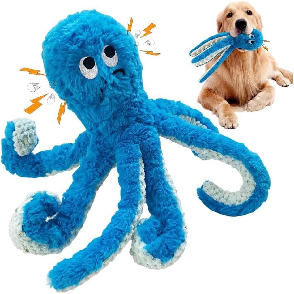 1 brinquedo de polvo furioso com som e tentáculos que dispensam comida, brinquedo interativo de polvo azul com som, lanç