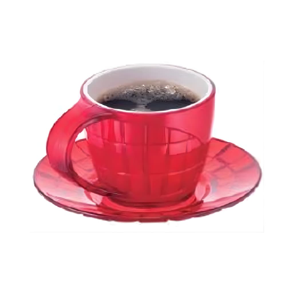 Kit Xícaras 80ml com Pires 6 unidades  - Vermelho
