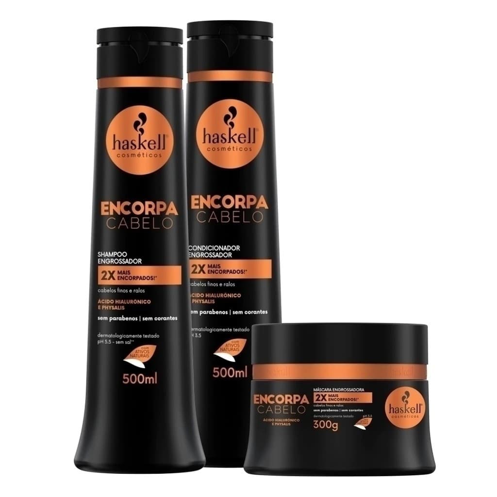 Kit Encorpa Cabelo Haskell 3 itens | Cabelos 2x Mais Encorpados